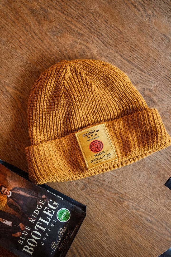 Straight Up Beanie -  Mustard Gold